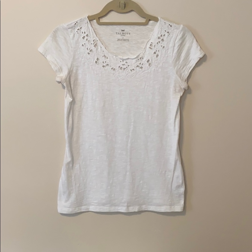 White lace Talbots t shirt